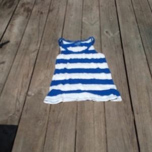 Blue and white striped tank top